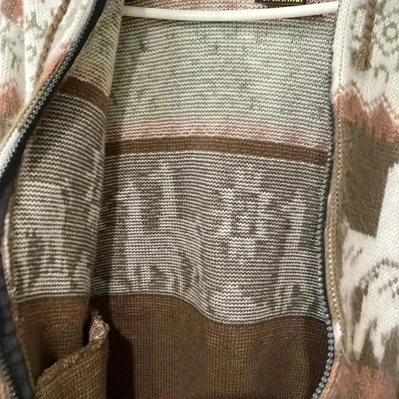 TEJIDOS RUMINAHUI Native SouthWestern Alpaca Wool Zipped Hoodie-  SZ8 - Picture 3 of 4